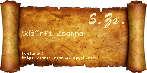 Sárfi Zsanna névjegykártya